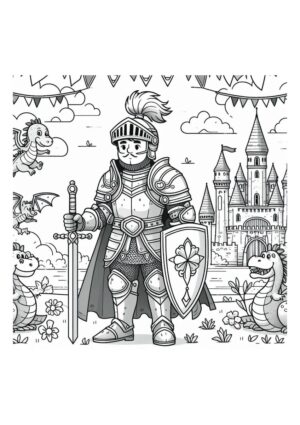 Ritter kämpft gegen Drachen