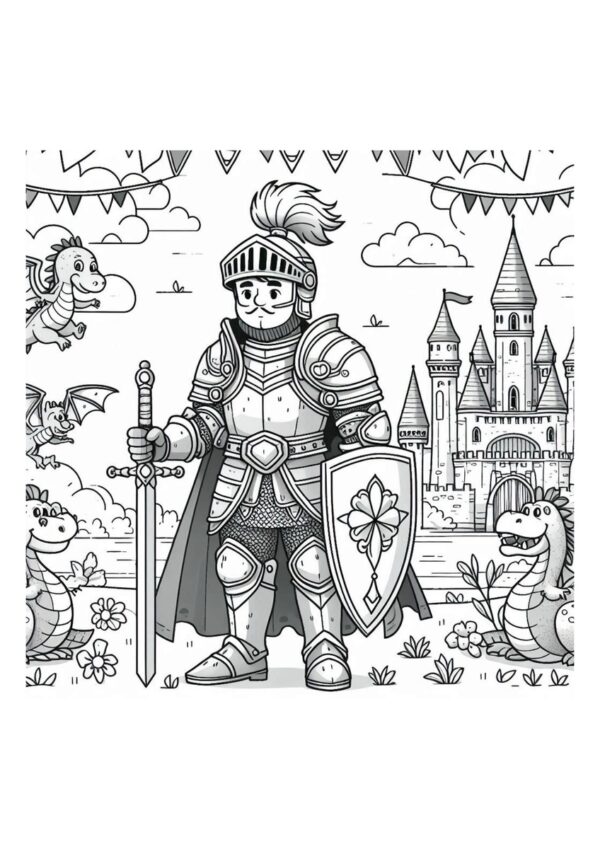 Ritter kämpft gegen Drachen