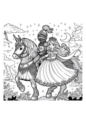 Ritter und Prinzessin zu Pferde