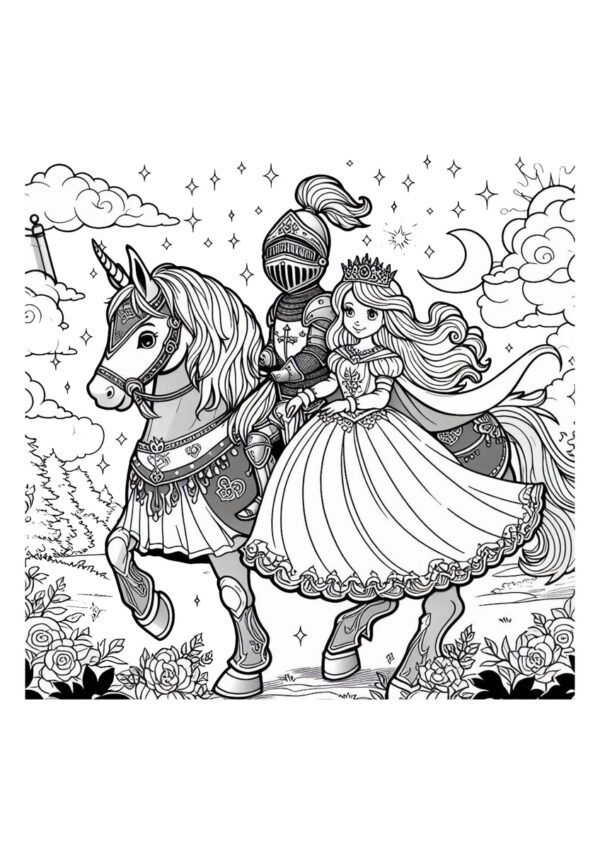 Ritter und Prinzessin zu Pferde
