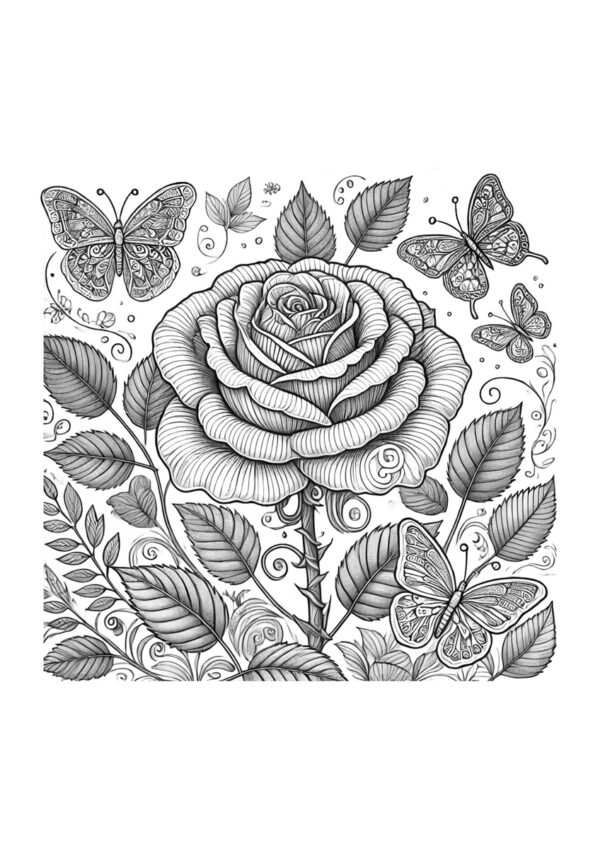 Rose Malvorlage