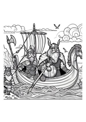 Schiff mit Wikingern