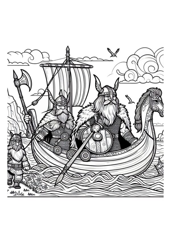 Schiff mit Wikingern