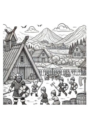 Schönes Wikinger Dorf