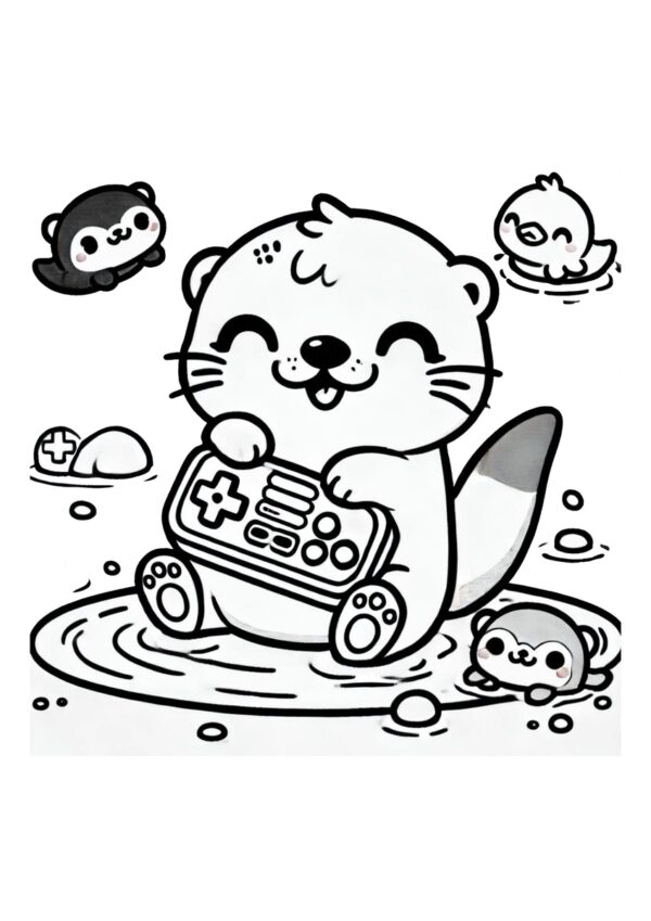 Süße Otter Malvorlage zum Drucken