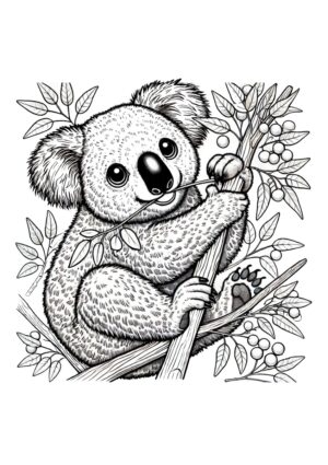 Süßer Koala im Baumwipfel