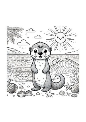 Süßer Otter am Strand