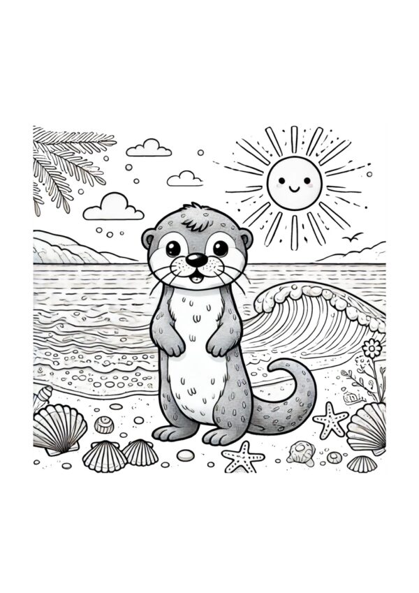 Süßer Otter am Strand