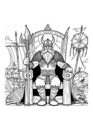 Wikinger Herrscher Ausmalbild
