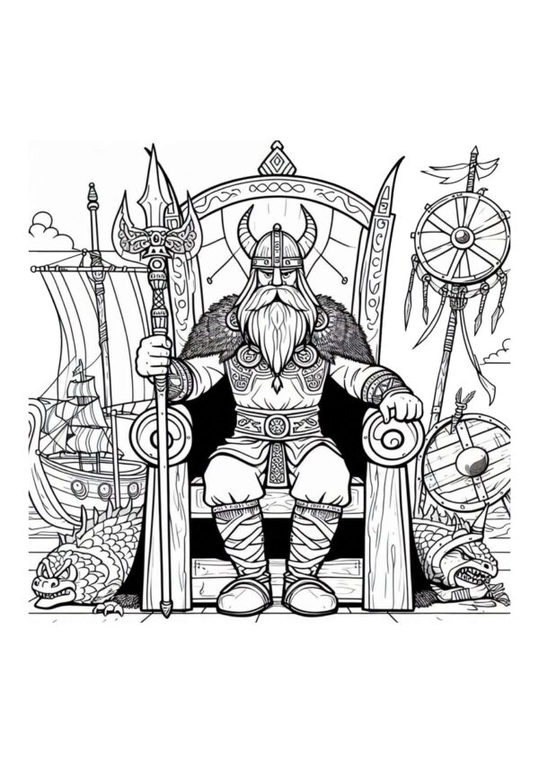 Wikinger Herrscher Ausmalbild