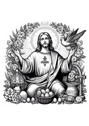 Jesus Ostern christliche Malvorlage