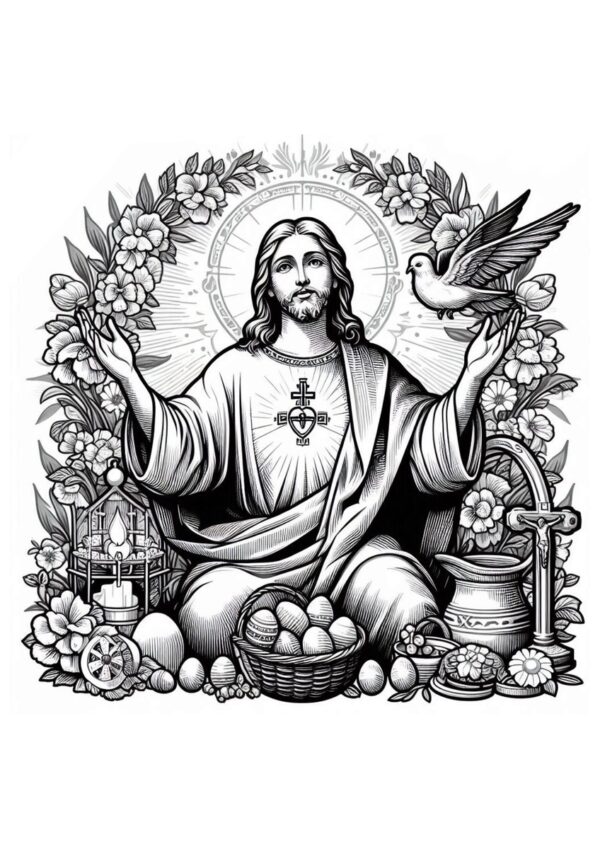Jesus Ostern christliche Malvorlage