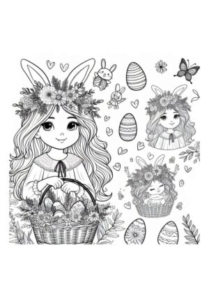Ostern Malvorlage für Mädchen