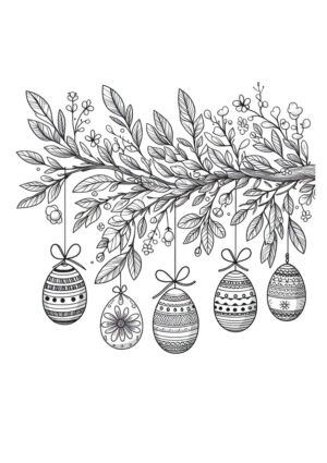 Osterzweig Deko Malvorlage zu Ostern