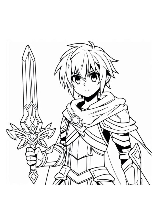 Anime Krieger mit großem Schwert
