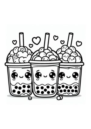 Bubble Tea Sorten Ausmalbild