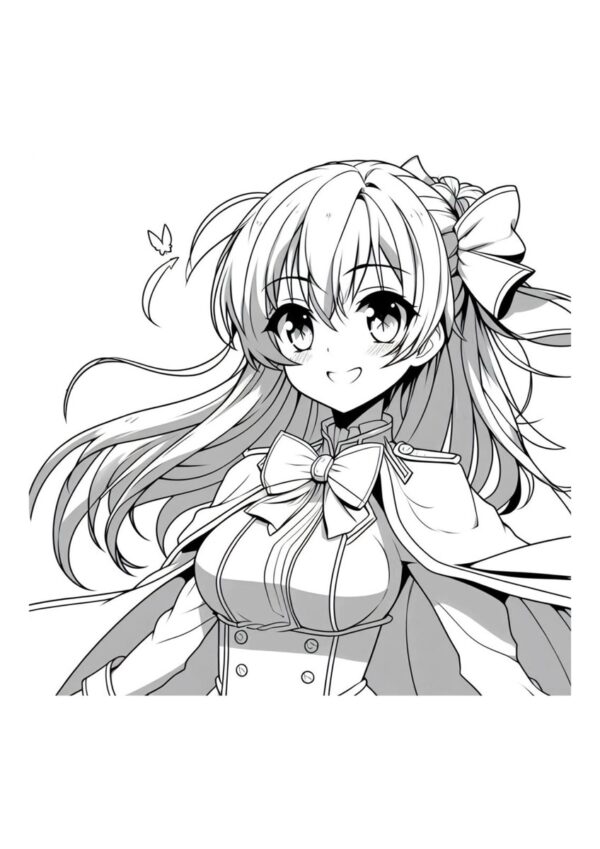 Hübsche Anime Frau - Malvorlage