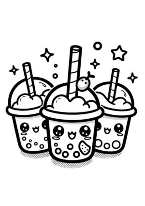 Leckere Bubble Tea Malvorlage