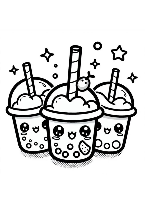Leckere Bubble Tea Malvorlage